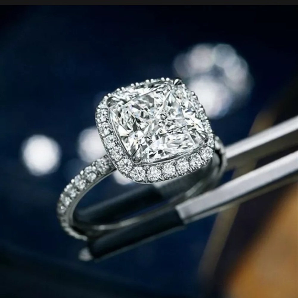 White sapphire silver ring